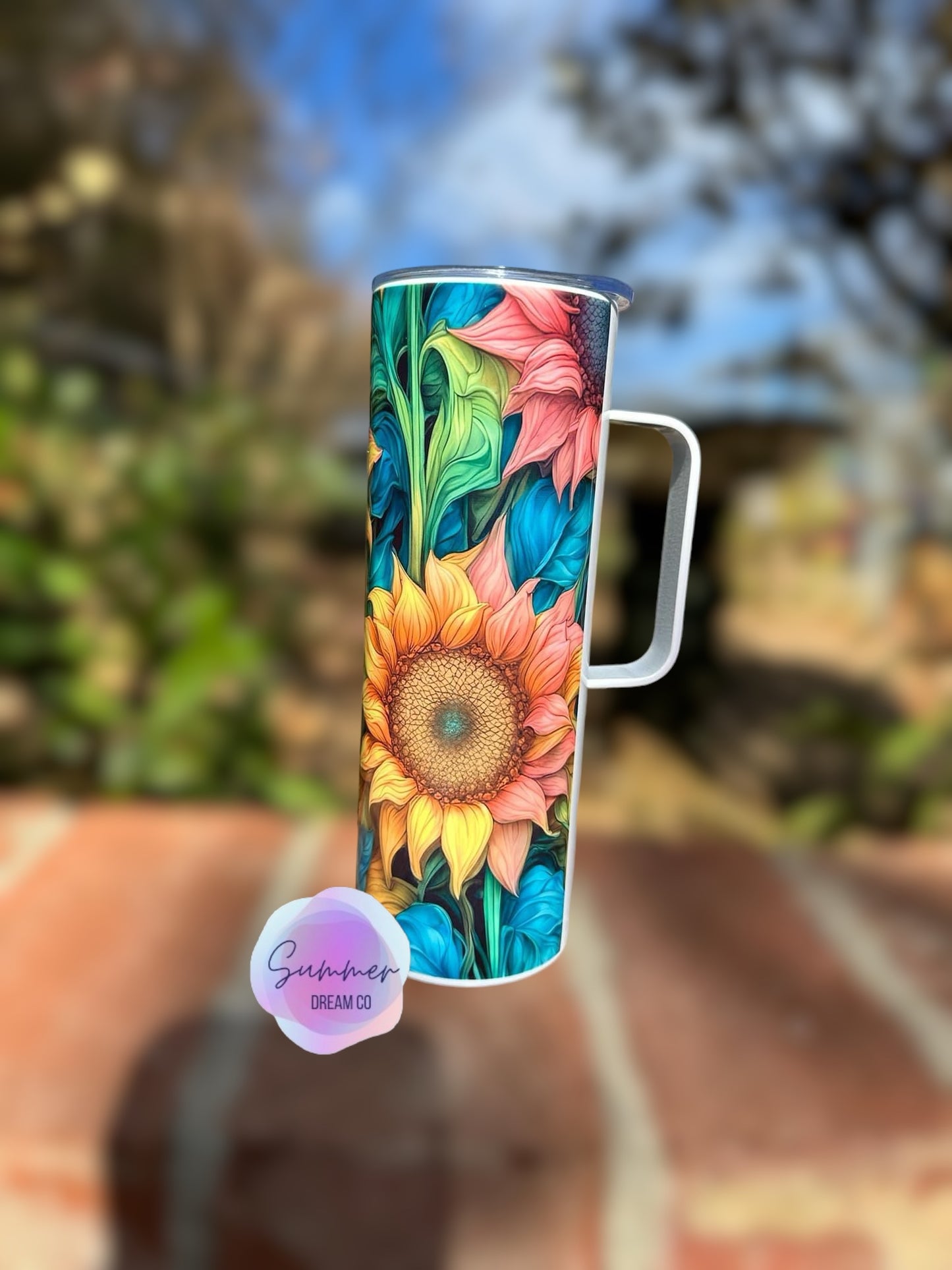 20oz Sunflower Tumbler with Handle