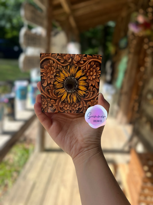 Rustic Sunflower Coaster