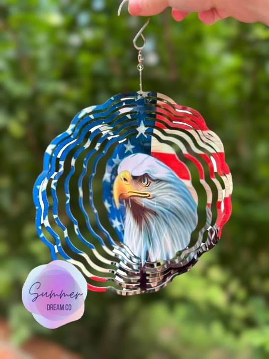 Patriotic Double Sided Wind Spinner